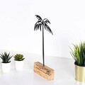 Decoratiune, Palm, 17x35x3.5 cm, Metal, Negru