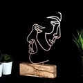 Decoratiune, Faces, 17x38x3.5 cm, Metal, Bronz