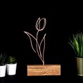 Decoratiune, Tulip, 17x30x3.5 cm, Metal, Bronz