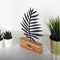 Decoratiune, Palm Leaf, 17x27x3.5 cm, Metal, Negru