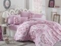 Lenjerie de pat dubla, 4 piese, 100% bumbac ranforce, Hobby, Asia Lilac, roz