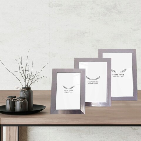 Set 3 rame foto, 3IGFC1029, Plastic, Argintiu