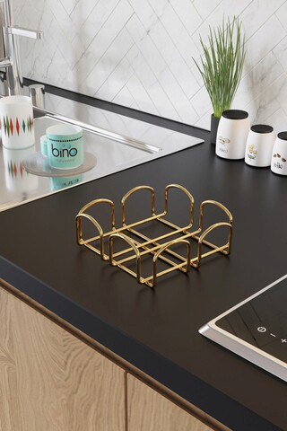 Suport pentru servetele, Kare Peçetelik, 7x20x20 cm, Auriu
