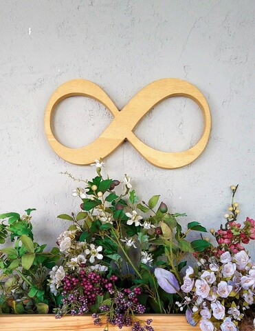 Decoratiune de perete, Infinity, 36x1.8x20 cm, Maro