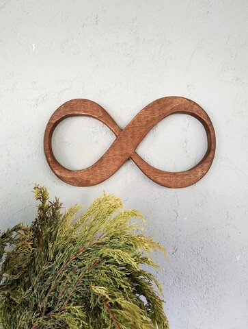 Decoratiune de perete, Infinity, 36x1.8x20 cm, Maro