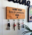 Suport chei, Leave Your Keys, 30x15x1.8 cm, Maro