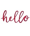 Decoratiune de perete, Hello Red, 46x20x1.8 cm, Rosu