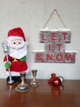 Decoratiune de perete, Let it Snow, 25x2x25 cm, Maro