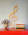 Decoratiune de perete, Treble Clef, 25x1.8x60 cm, Maro