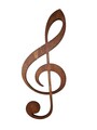 Decoratiune de perete, Treble Clef, 25x1.8x60 cm, Maro