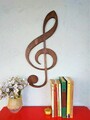 Decoratiune de perete, Treble Clef, 25x1.8x60 cm, Maro