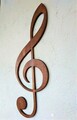 Decoratiune de perete, Treble Clef, 25x1.8x60 cm, Maro