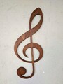 Decoratiune de perete, Treble Clef, 25x1.8x60 cm, Maro