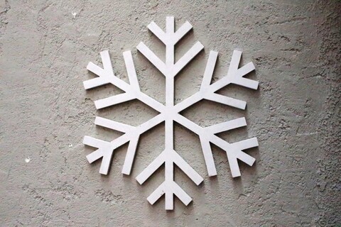 Decoratiune de perete, Snow 2019, 38x38x1.8 cm, Alb