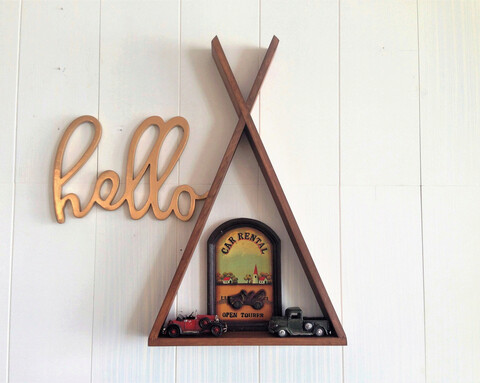 Raft de perete, Tent XL, 50x80x8.5 cm, Maro