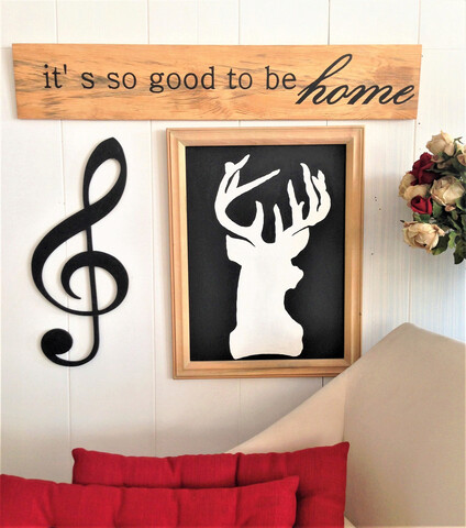 Decoratiune de perete, Home Sign, 100x18x2 cm, Maro