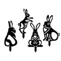 Set decoratiuni pentru gradina, Rabbits, Metal, Negru