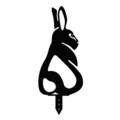 Set decoratiuni pentru gradina, Rabbits, Metal, Negru