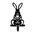 Set decoratiuni pentru gradina, Rabbits, Metal, Negru