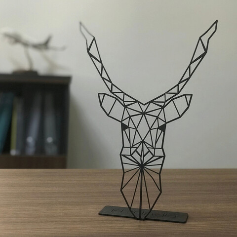 Decoratiune, Geyik Pod , 20x30 cm, Metal, Negru