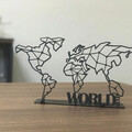 Decoratiune, World Map Pod, 30x16 cm, Negru