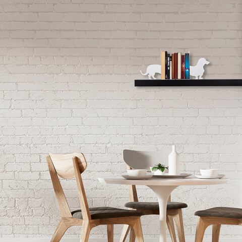 Opritor de carti, Kitap tutucu 4, 43x14x22 cm, Metal, Alb