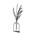 Decoratiune, Flowerpot, 15x44 cm, Metal, Negru