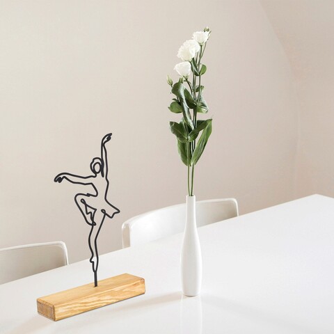 Decoratiune, Ballerina, 20x40x4 cm, Negru
