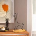 Decoratiune, Giraffe, 25x40x4 cm, Metal, Negru