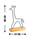 Decoratiune, Giraffe, 25x40x4 cm, Metal, Negru