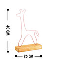 Decoratiune, Giraffe, 25x40x4 cm, Metal, Cupru