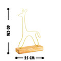 Decoratiune, Giraffe, 25x40x4 cm, Metal, Auriu