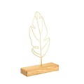 Decoratiune, Small Leaf, 20x40x4 cm, Metal, Auriu