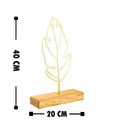 Decoratiune, Small Leaf, 20x40x4 cm, Metal, Auriu