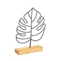 Decoratiune, Large Leaf, 30x41x4 cm, Metal, Negru