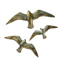 Decoratiune de perete, Flying Seagulls, Poliester, Auriu