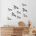 Decoratiune de perete, Flying Swallow, Poliester, Alb/Negru