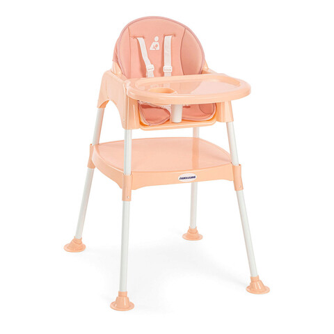 Scaun de masa pentru bebelusi, Wallxpert, 3in1, Roz somon