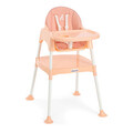 Scaun de masa pentru bebelusi, Wallxpert, 3in1, Roz somon