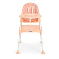 Scaun de masa pentru bebelusi, Wallxpert, 3in1, Roz somon