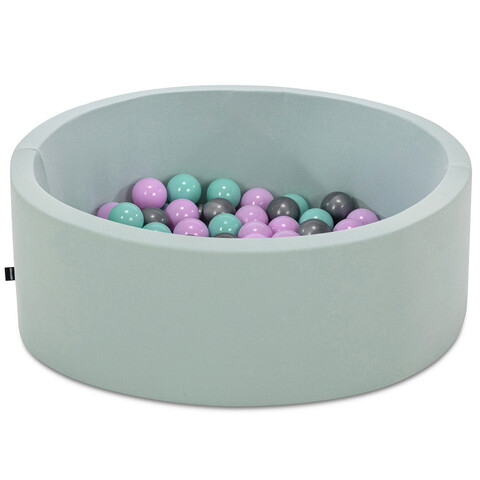 Piscina cu bile, Bubble Pops v5, 150 bile, Ø85 x 30 cm, bumbac/plastic, menta