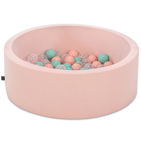 Piscina cu bile, Bubble Pops v8, 150 bile, Ø85 x 30 cm, bumbac/plastic, roz