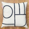 Husa de perna, Nanna Organic Woven Punch PillowCover, 43x43 cm, Bumbac, Gri