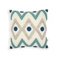 Perna, Bethany Punch Pillow With İnsert, 43x43 cm, Turcoaz / Gri / Bleumarin