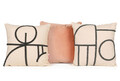 Set fete de perna, Mithra Candy Pillow Set Cover, Bumbac, Roz / Pudra / Bej / Gri