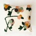 Set perne decorative	, Flores Punch Pillow Set With İnsert, Material: 20% in, 80% poliester, Muștar / Gri închis / Pudră / Roz / Verde / Verde de mare