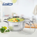 Semioala cu capac Amira, Cooking by Heinner, 18x10.5 cm, 2.6 L, inox/sticla