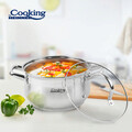 Semioala cu capac Amira, Cooking by Heinner, 20x11.5 cm, 3.6 L, inox/sticla