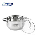 Semioala cu capac Amira, Cooking by Heinner, 22x12.5 cm, 4.7 L, inox/sticla, argintiu