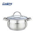 Semioala cu capac Amira, Cooking by Heinner, 22x12.5 cm, 4.7 L, inox/sticla, argintiu